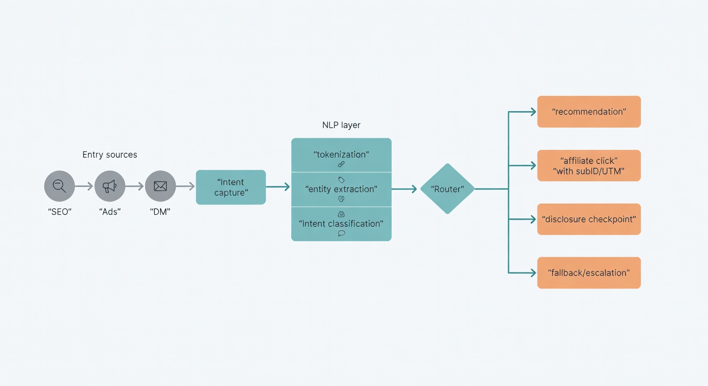 A clean funnel map that shows where NLP sits—and where tracking and disclosure checks belong before you celebrate conversions.
