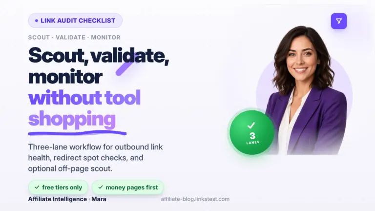 Affiliate Link Audit Checklist (2026): Scout, Validate & Monitor Without Tool Shopping