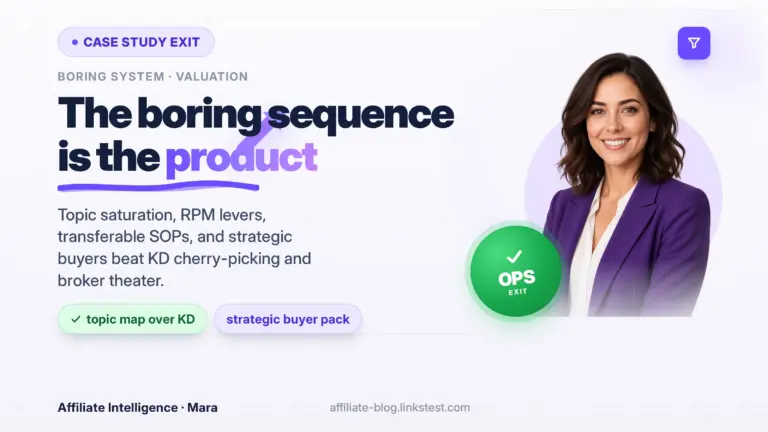 Affiliate Site Case Study: $267k to $2.18M Valuation – The Boring System That Worked