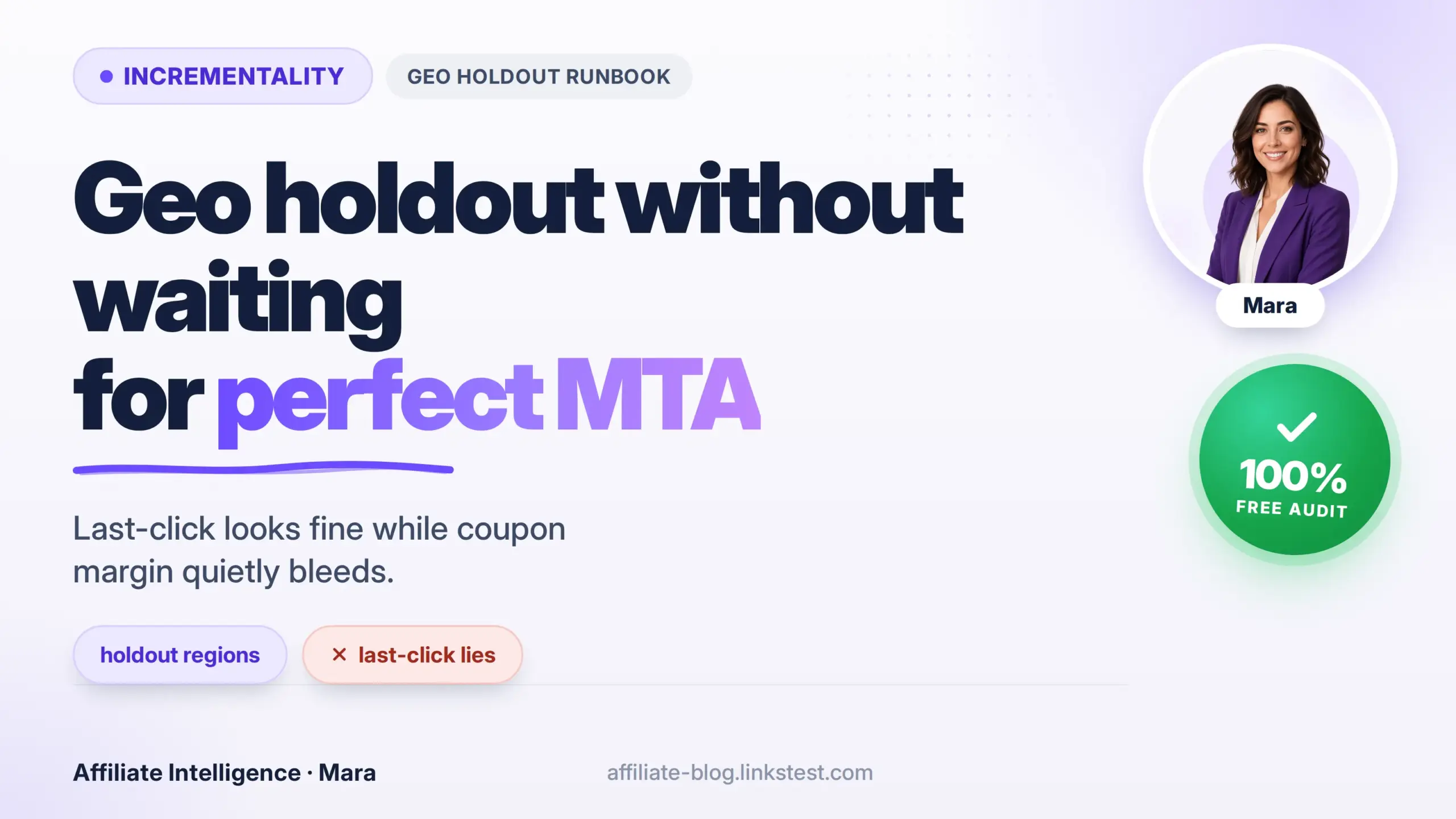 Geo holdout testing — Mara