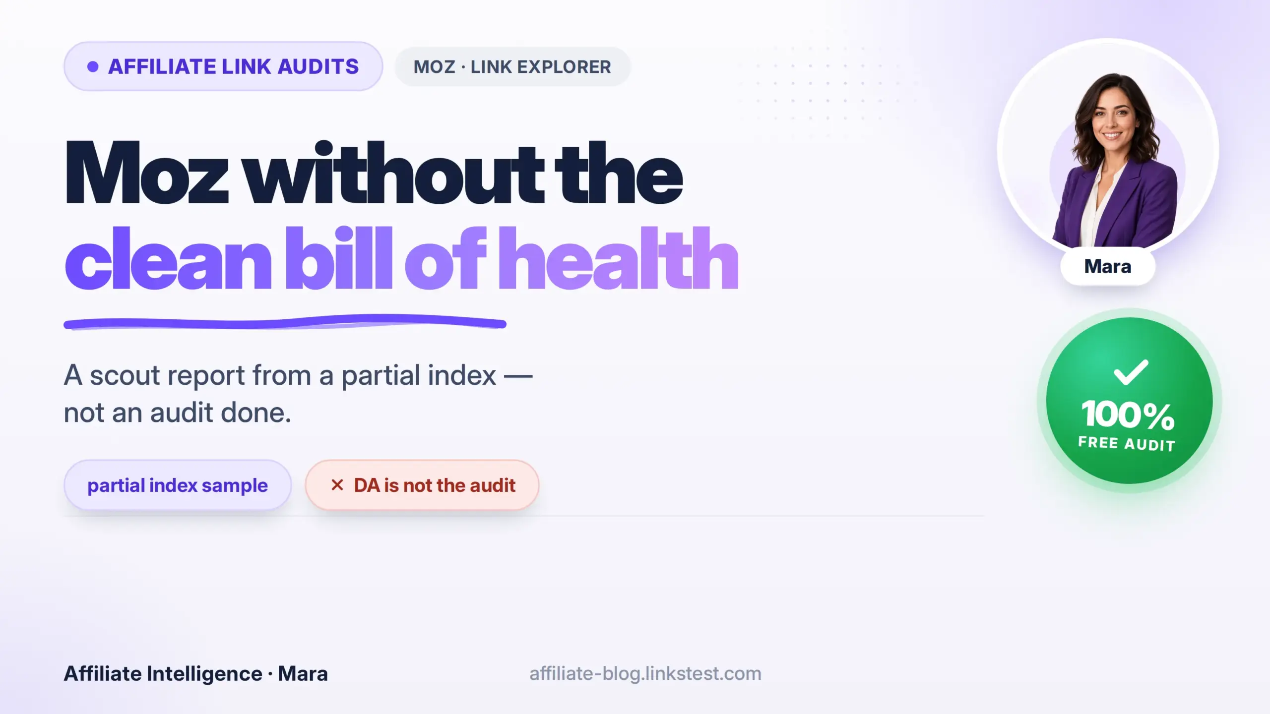 Moz link audit — Mara