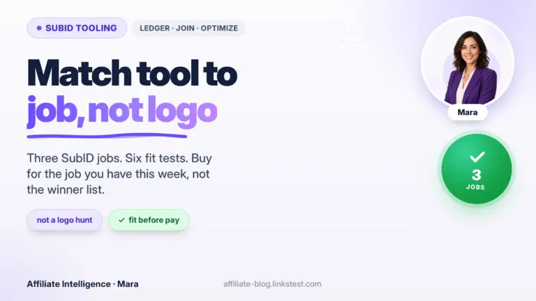 Pick a SubID Tool by Job: Ledger, Join, Optimize