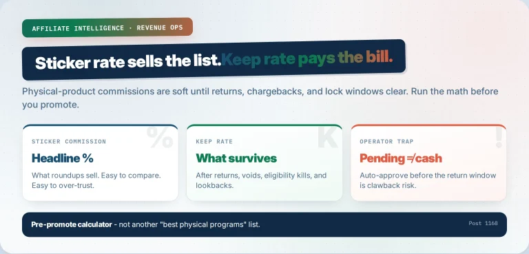 Affiliate Return Rate Calculation for Physical Product Commissions: Why Your Keep Rate Matters More Than the Sticker Rate