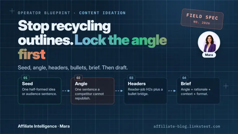 Content ideation: stop recycling outlines, lock the angle first