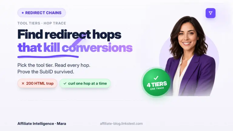 Find redirect hops that kill conversions — tool tiers and hop trace