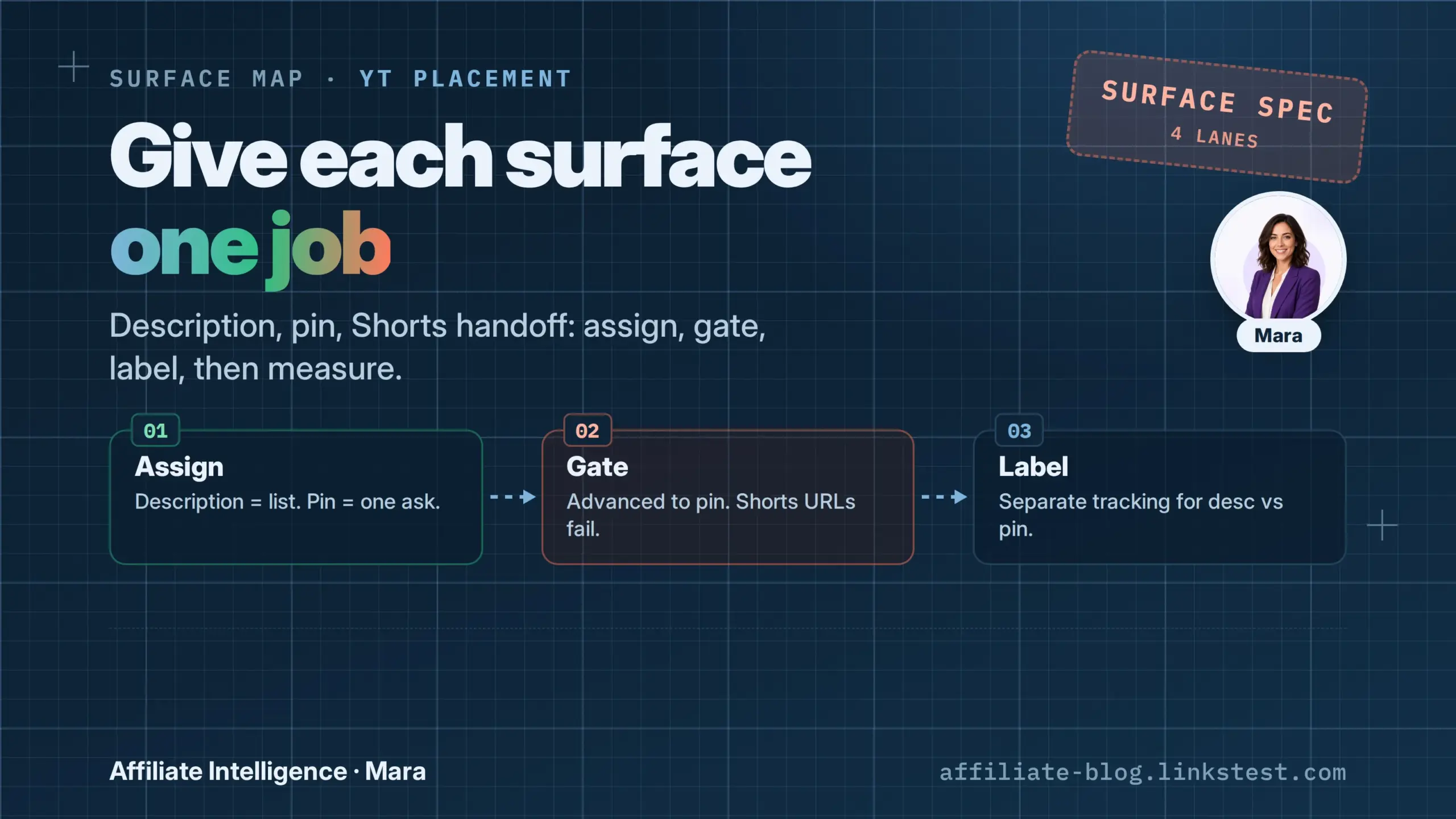 YouTube affiliate link placement: give each surface one job