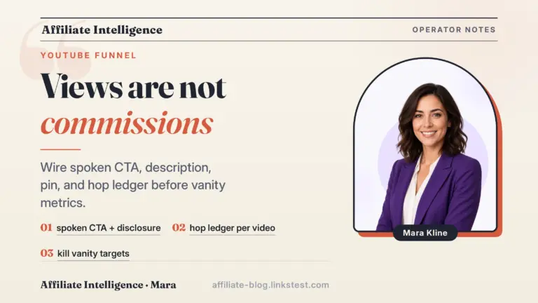 YouTube affiliate funnel: views are not commissions