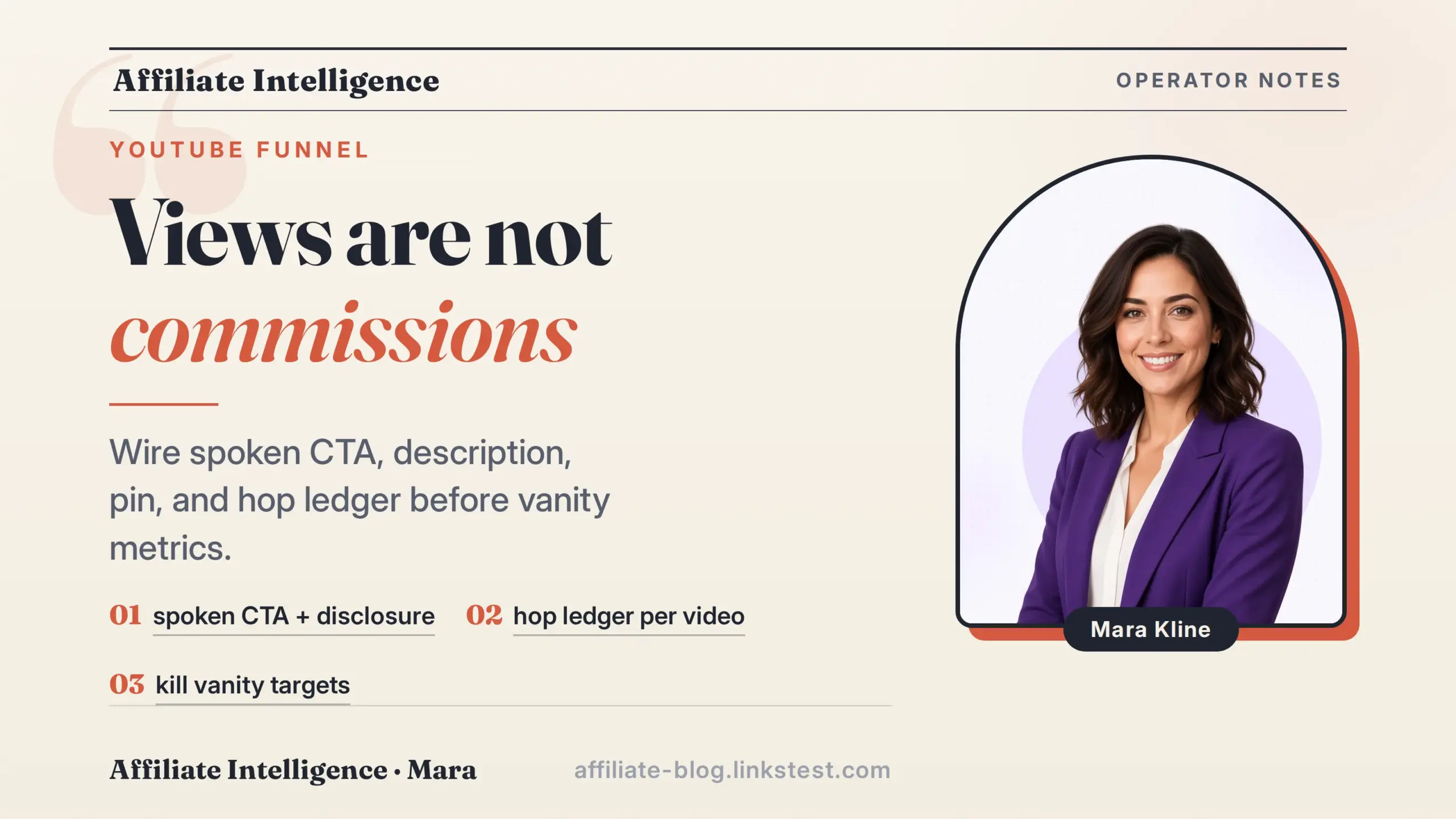 YouTube affiliate funnel: views are not commissions