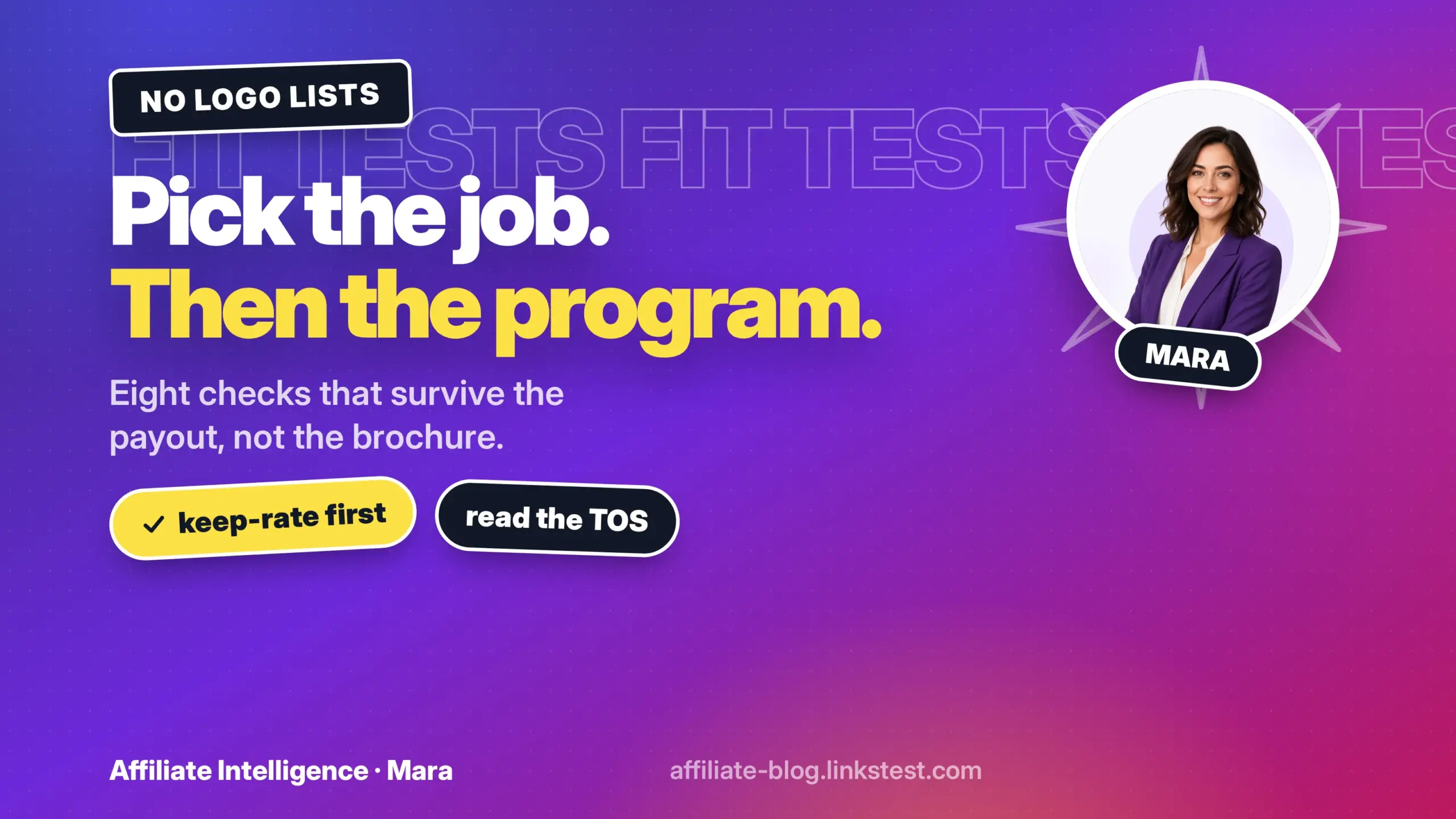Pick the job. Then the program.