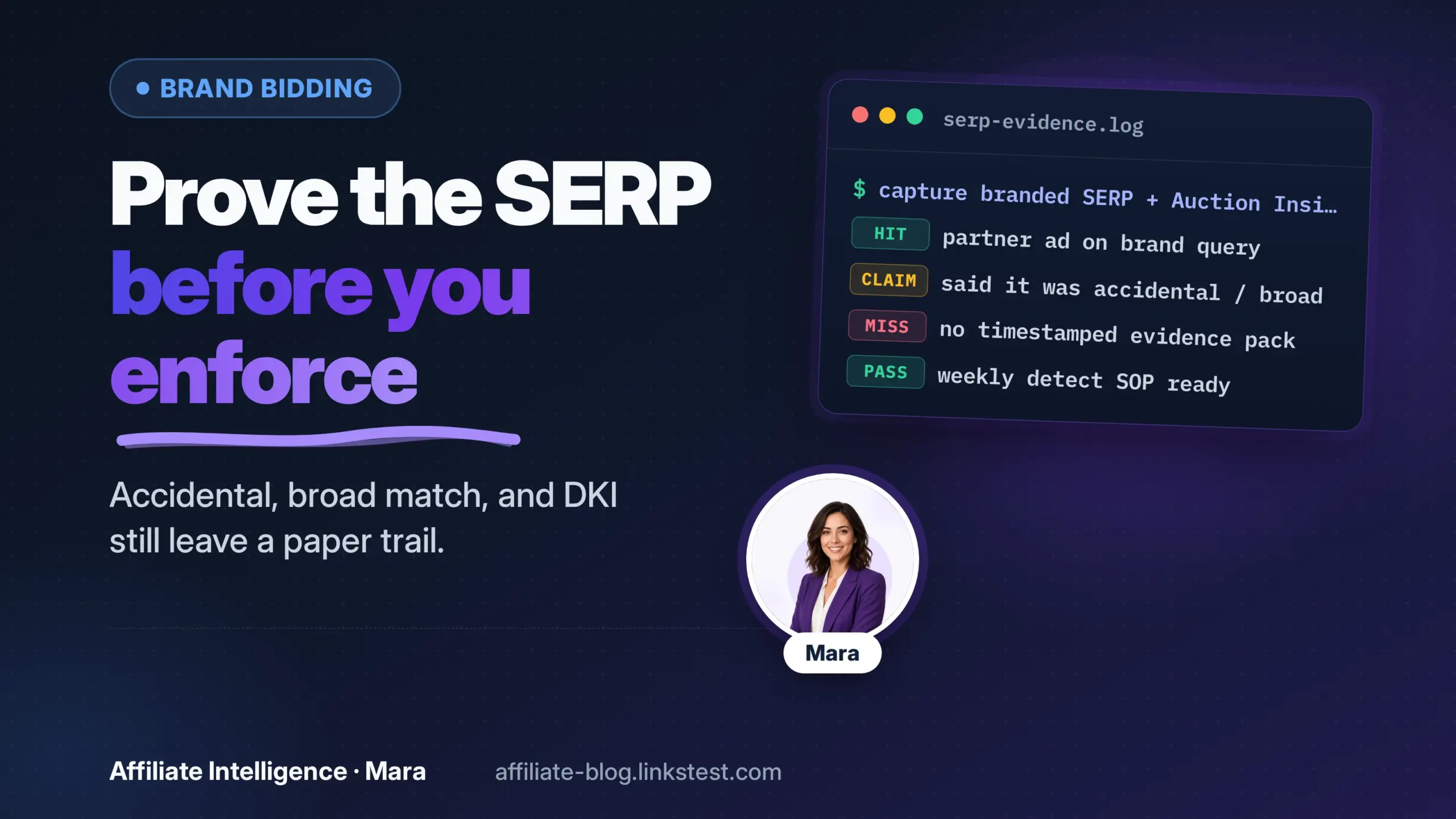 Prove the SERP before you enforce